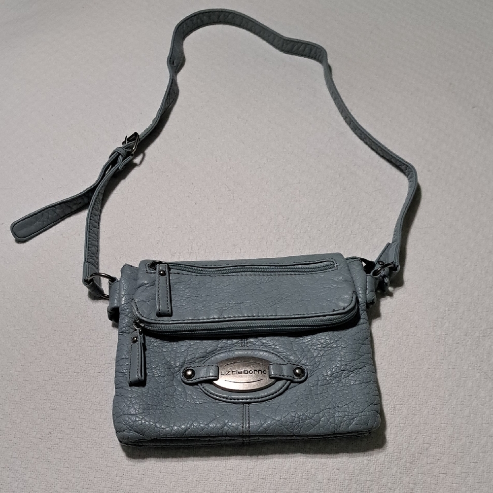 Liz Claiborne Gray Crossbody Bag with Silver Hardware